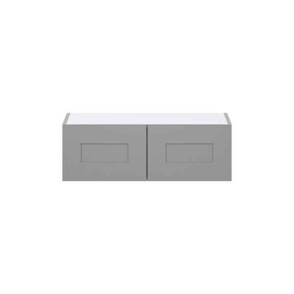 Willow Painted Slate Gray  Shaker Assembled Wall Bridge  Cabinet (30 in. W x 10 in. H x 14 in. D)