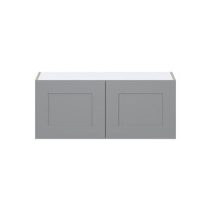 Willow Painted Slate Gray  Shaker Assembled Wall Bridge  Cabinet (36 in. W X 15 in. H X 14 in. D)