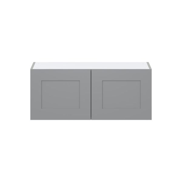 Willow Painted Slate Gray  Shaker Assembled Wall Bridge  Cabinet (36 in. W X 15 in. H X 14 in. D)