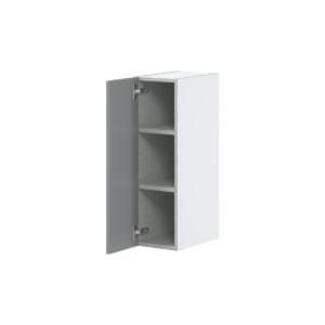 Willow Painted Slate Gray  Shaker Assembled Wall  Cabinet with Full High Door (9 in. W x 30 in. H x 14 in. D)