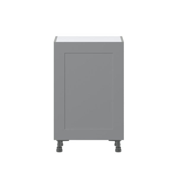 Willow Painted Slate Gray  Shaker Assembled Shallow Base Cabinet with a Full High Door (21 in. W x 34.5 in. H x 14 in. D)