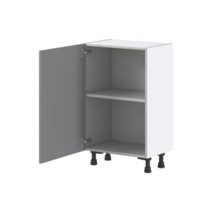 Willow Painted Slate Gray  Shaker Assembled Shallow Base Cabinet with a Full High Door (21 in. W x 34.5 in. H x 14 in. D)