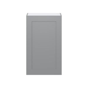 Willow Painted Slate Gray  Shaker Assembled Wall  Cabinet with Full High Door (21 in. W x 35 in. H x 14 in. D)