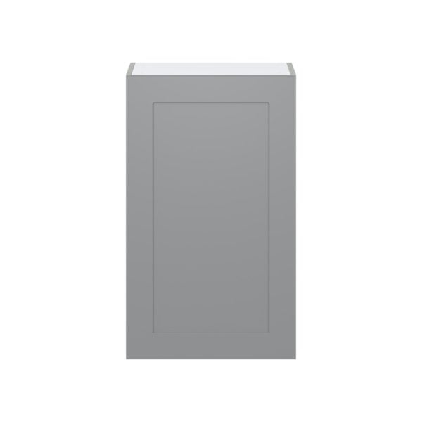 Willow Painted Slate Gray  Shaker Assembled Wall  Cabinet with Full High Door (21 in. W x 35 in. H x 14 in. D)