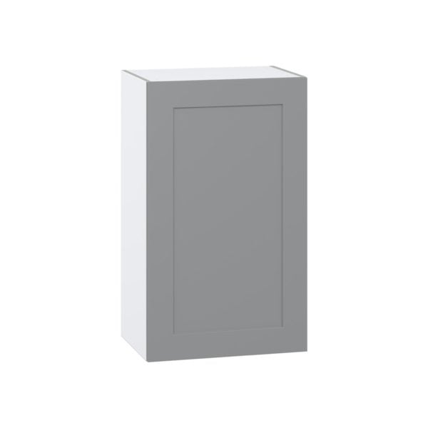 Willow Painted Slate Gray  Shaker Assembled Wall  Cabinet with Full High Door (21 in. W x 35 in. H x 14 in. D)