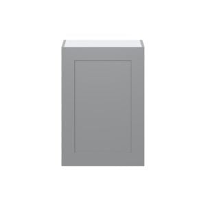 Willow Painted Slate Gray  Shaker Assembled Wall  Cabinet with Full High Door (21 in. W x 30 in. H x 14 in. D)