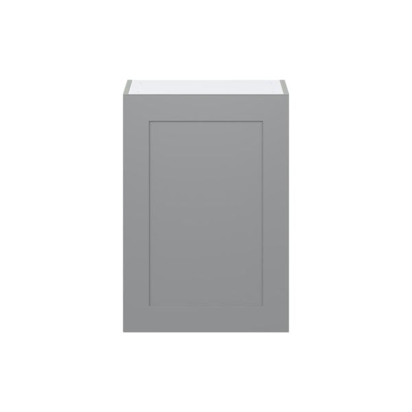 Willow Painted Slate Gray  Shaker Assembled Wall  Cabinet with Full High Door (21 in. W x 30 in. H x 14 in. D)