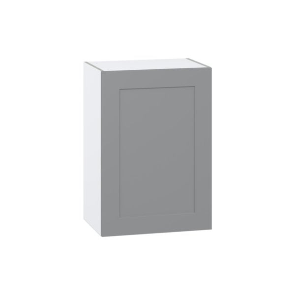 Willow Painted Slate Gray  Shaker Assembled Wall  Cabinet with Full High Door (21 in. W x 30 in. H x 14 in. D)