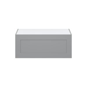 Willow Painted Slate Gray  Shaker Assembled Deep Wall Bridge  Cabinet with Lift Up Door (36 in. W x 15 in. H x 24 in. D)