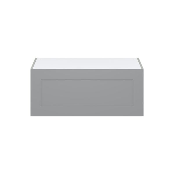 Willow Painted Slate Gray  Shaker Assembled Deep Wall Bridge  Cabinet with Lift Up Door (36 in. W x 15 in. H x 24 in. D)