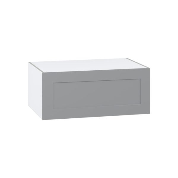 Willow Painted Slate Gray  Shaker Assembled Deep Wall Bridge  Cabinet with Lift Up Door (36 in. W x 15 in. H x 24 in. D)