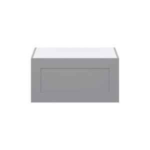 Willow Painted Slate Gray  Shaker Assembled Deep Wall Bridge  Cabinet with Lift Up Door (30 in. W x 15 in. H x 24 in. D)