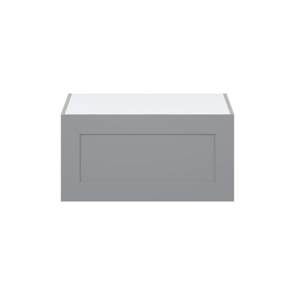 Willow Painted Slate Gray  Shaker Assembled Deep Wall Bridge  Cabinet with Lift Up Door (30 in. W x 15 in. H x 24 in. D)