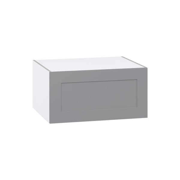 Willow Painted Slate Gray  Shaker Assembled Deep Wall Bridge  Cabinet with Lift Up Door (30 in. W x 15 in. H x 24 in. D)