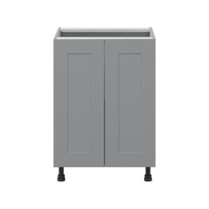 Willow Painted Slate Gray  Shaker Assembled Base Cabinet with 2 Full High Doors (24 in. W x 34.5 in. H x 24 in. D)