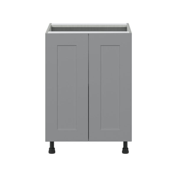 Willow Painted Slate Gray  Shaker Assembled Base Cabinet with 2 Full High Doors (24 in. W x 34.5 in. H x 24 in. D)