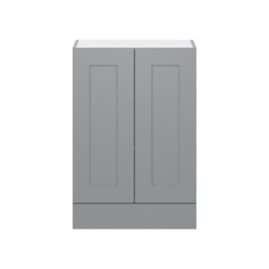 Willow Painted Slate Gray  Shaker Assembled Wall  Cabinet with 2 Doors and a 5 in. Drawer (24 in. W x 35 in. H x 14 in. D)