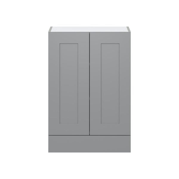 Willow Painted Slate Gray  Shaker Assembled Wall  Cabinet with 2 Doors and a 5 in. Drawer (24 in. W x 35 in. H x 14 in. D)