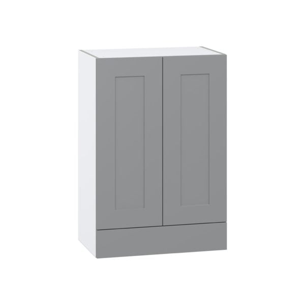 Willow Painted Slate Gray  Shaker Assembled Wall  Cabinet with 2 Doors and a 5 in. Drawer (24 in. W x 35 in. H x 14 in. D)