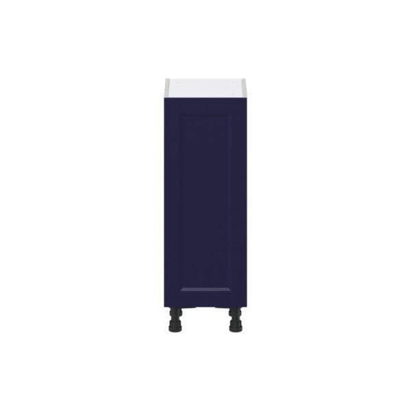 Camellia Painted Midnight Blue Recessed Assembled Shallow Base Cabinet with a Full High Door (12 in. W x 34.5 in. H x 14 in. D)