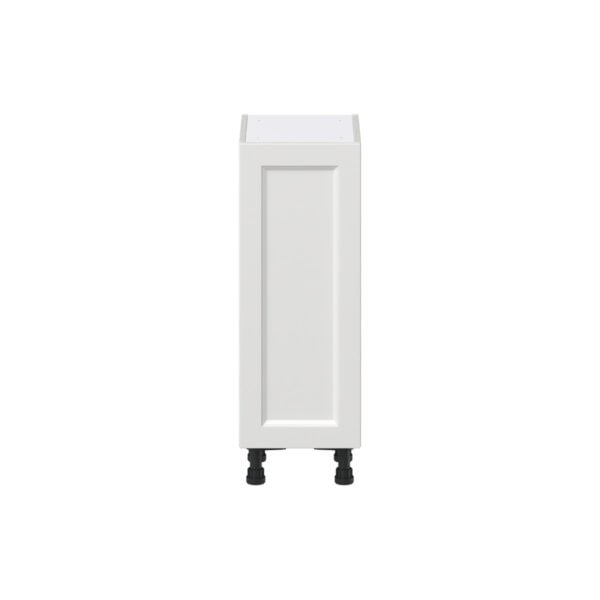 Magnolia Painted Bright White Recessed Assembled Shallow Base Cabinet with a Full High Door (12 in. W x 34.5 in. H x 14 in. D)