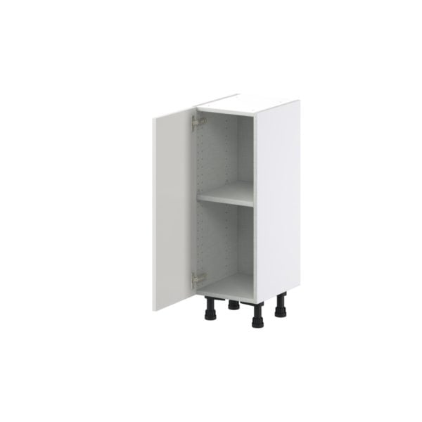 Wisteria Painted Light Gray Recessed Assembled Shallow Base Cabinet with a Full High Door (12 in. W x 34.5 in. H x 14 in. D)