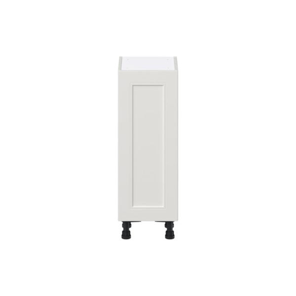 Wisteria Painted Light Gray Recessed Assembled Shallow Base Cabinet with a Full High Door (12 in. W x 34.5 in. H x 14 in. D)