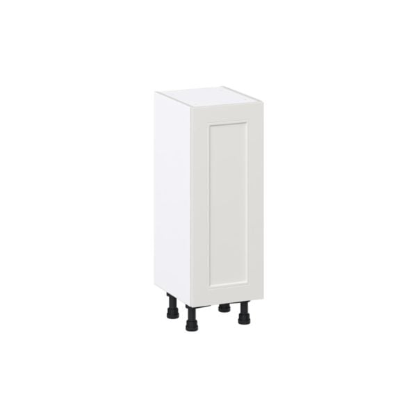 Wisteria Painted Light Gray Recessed Assembled Shallow Base Cabinet with a Full High Door (12 in. W x 34.5 in. H x 14 in. D)