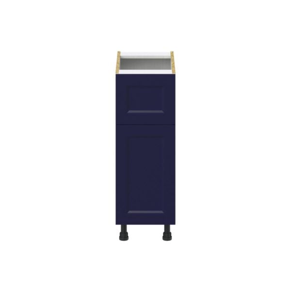 Camellia Painted Midnight Blue Recessed Assembled Base Cabinet with 1 Door and a 10 in. Drawer (12 in. W X 34.5 in. H X 24 in. D)