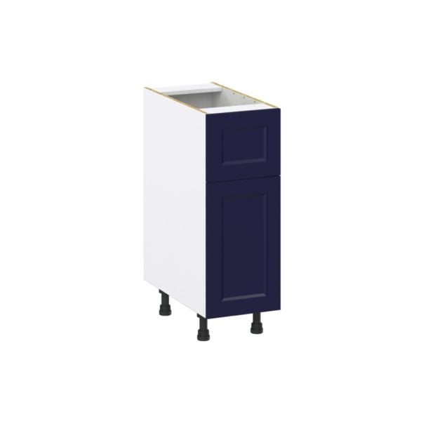 Camellia Painted Midnight Blue Recessed Assembled Base Cabinet with 1 Door and a 10 in. Drawer (12 in. W X 34.5 in. H X 24 in. D)