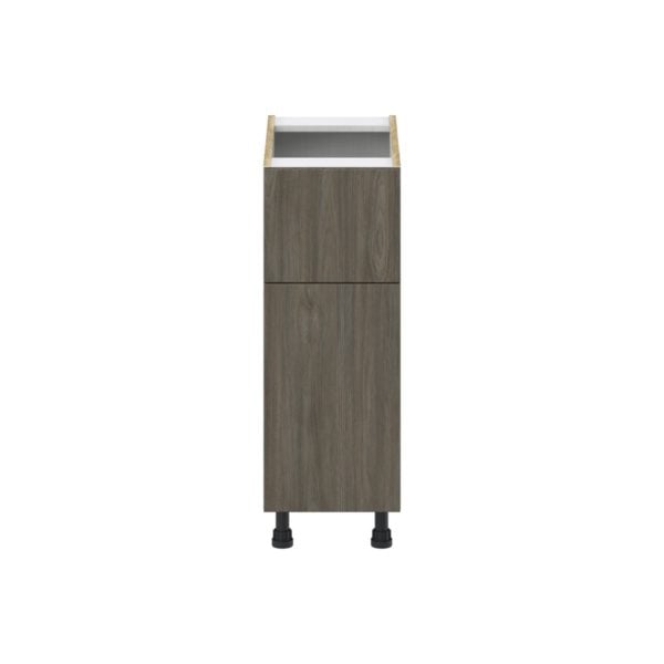 Cordyline Textured Slab Walnut Assembled Base Cabinet with 1 Door and a 10 in. Drawer (12 in. W X 34.5 in. H X 24 in. D)