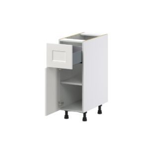 Wisteria Painted Light Gray Recessed Assembled Base Cabinet with 1 Door and a 10 in. Drawer (12 in. W X 34.5 in. H X 24 in. D)