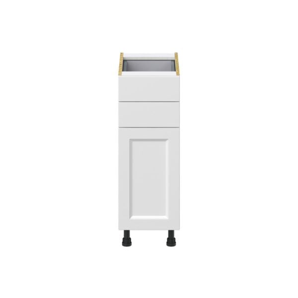 Magnolia Painted Bright White Recessed Assembled Base Cabinet with 1 Door and Two 5 in. Drawers (12 in. W X 34.5 in. H X 24 in. D)