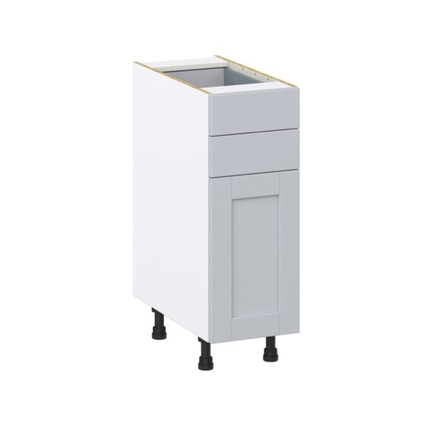 Sea Holly Light Gray  Shaker Assembled Base Cabinet with 1 Door and Two 5 in. Drawers (12 in. W X 34.5 in. H X 24 in. D)