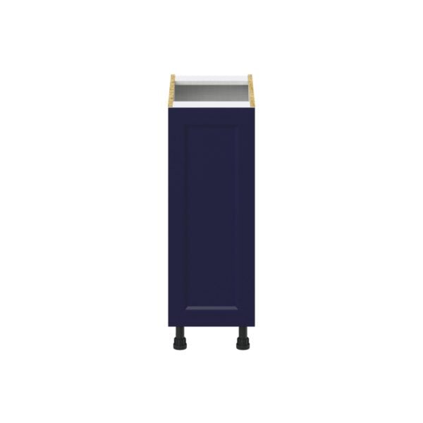 Camellia Painted Midnight Blue Recessed Assembled Base Cabinet with 1 Full High Door and 3 Inner Drawers (12 in. W X 34.5 in. H X 24 in. D)