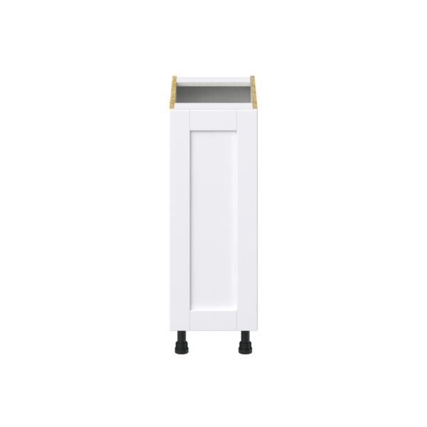 Dahlia Bright White  Shaker Assembled Base Cabinet with 1 Full High Door and 3 Inner Drawers (12 in. W X 34.5 in. H X 24 in. D)