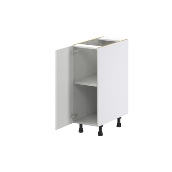 Magnolia Painted Bright White Recessed Assembled Base Cabinet with a Full High Door (12 in. W x 34.5 in. H x 24 in. D)