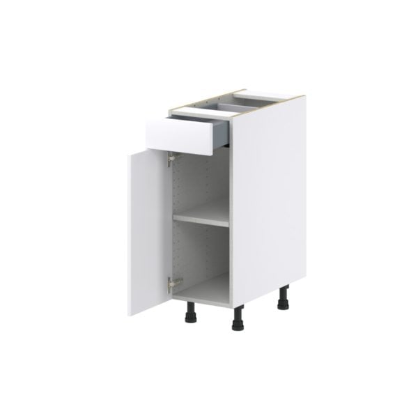 Jasmine Painted Warm White  Shaker Assembled Base Cabinet with 1 Door and 1 Drawer (12 in. W X 34.5 in. H X 24 in. D)