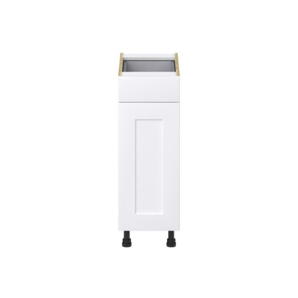 Jasmine Painted Warm White  Shaker Assembled Base Cabinet with 1 Door and 1 Drawer (12 in. W X 34.5 in. H X 24 in. D)