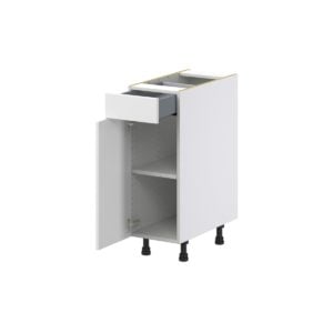 Magnolia Painted Bright White Recessed Assembled Base Cabinet with 1 Door and 1 Drawer (12 in. W X 34.5 in. H X 24 in. D)