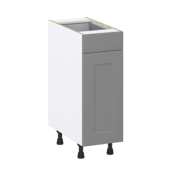 Willow Painted Slate Gray  Shaker Assembled Base Cabinet with 1 Door and 1 Drawer (12 in. W X 34.5 in. H X 24 in. D)