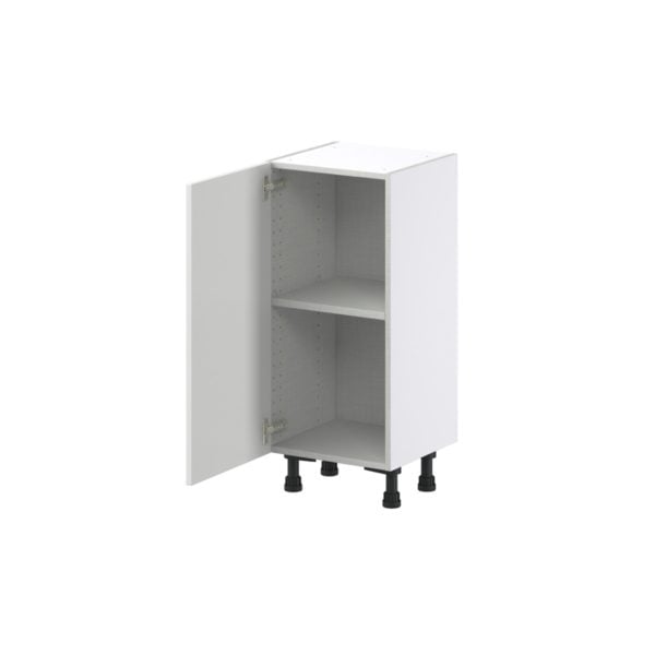 Magnolia Painted Bright White Recessed Assembled Shallow Base Cabinet with a Full High Door (15 in. W x 34.5 in. H x 14 in. D)