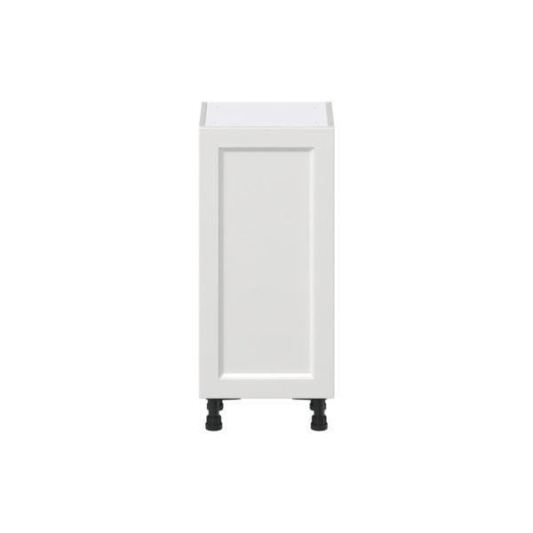 Magnolia Painted Bright White Recessed Assembled Shallow Base Cabinet with a Full High Door (15 in. W x 34.5 in. H x 14 in. D)