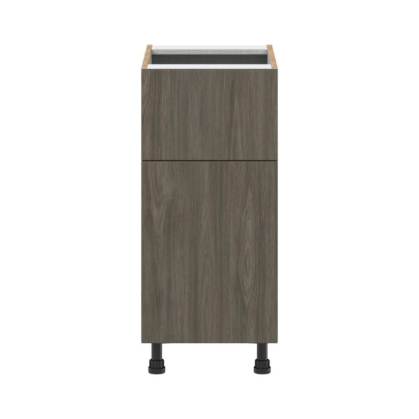 Cordyline Textured Slab Walnut Assembled Base Cabinet with 1 Door and 10 in. Drawer (15 in. W x 34.5 in. H x 24 in. D)