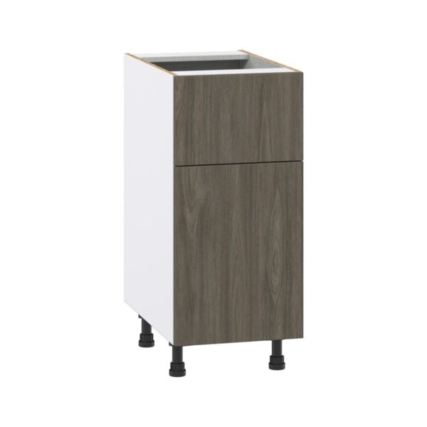 Cordyline Textured Slab Walnut Assembled Base Cabinet with 1 Door and 10 in. Drawer (15 in. W x 34.5 in. H x 24 in. D)