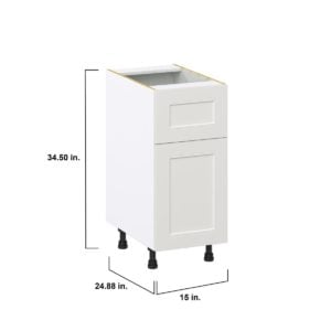 Wisteria Painted Light Gray Recessed Assembled Base Cabinet with 1 Door and 10 in. Drawer (15 in. W x 34.5 in. H x 24 in. D)