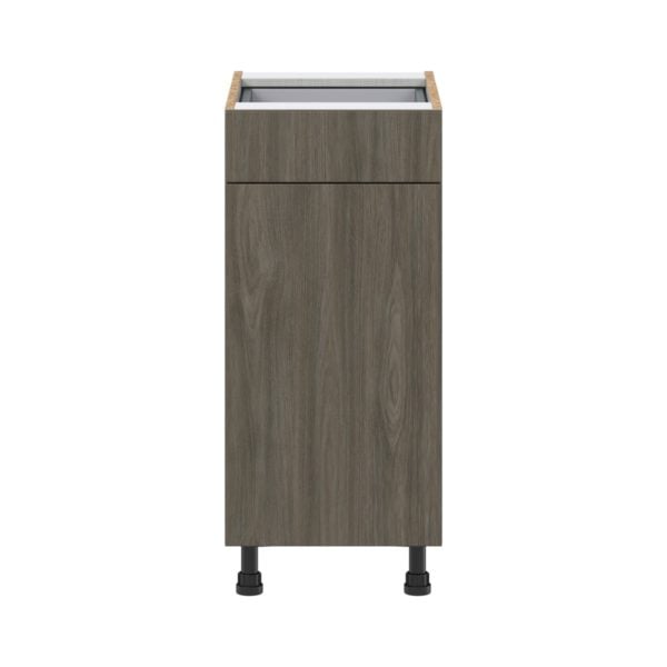 Cordyline Textured Slab Walnut Assembled Base Cabinet with 1 Door and 1 Drawer (15 in. W x 34.5 in. H x 24 in. D)