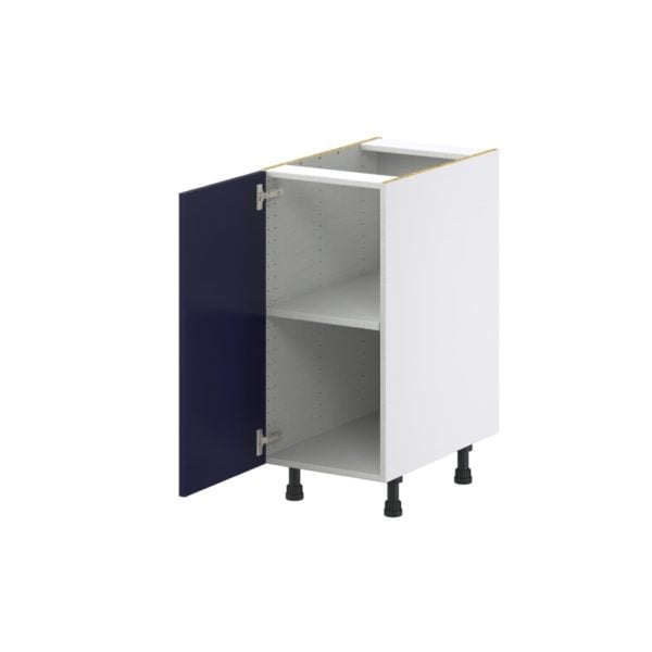 Camellia Painted Midnight Blue Recessed Assembled Base Cabinet with a Full High Door (15 in. W x 34.5 in. H x 24 in. D)