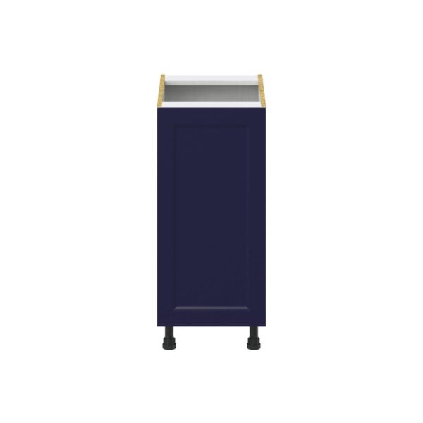 Camellia Painted Midnight Blue Recessed Assembled Base Cabinet with a Full High Door (15 in. W x 34.5 in. H x 24 in. D)