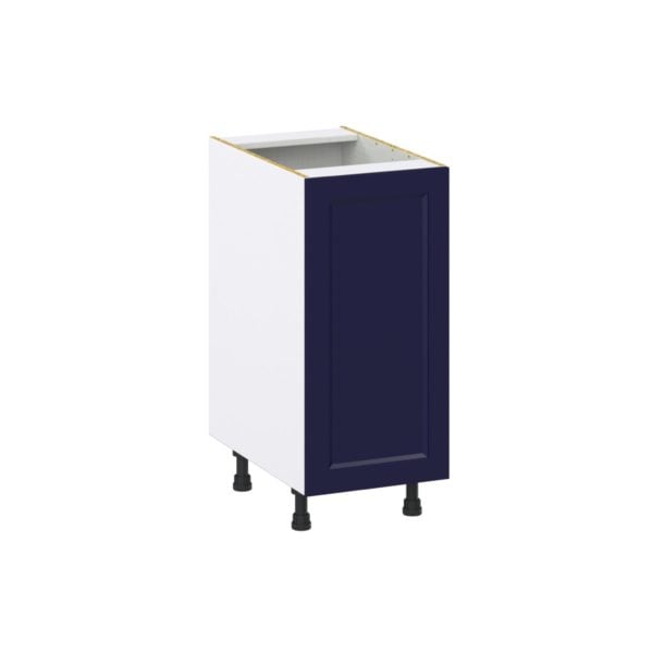 Camellia Painted Midnight Blue Recessed Assembled Base Cabinet with a Full High Door (15 in. W x 34.5 in. H x 24 in. D)